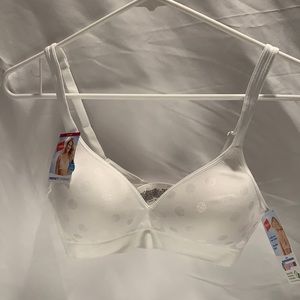 Hanes white dotted bra.